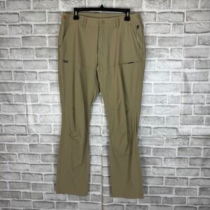 Howler Brothers Shoalwater Tech Pants Men 32x32 Khaki Tan Stretch Hiking Fishing